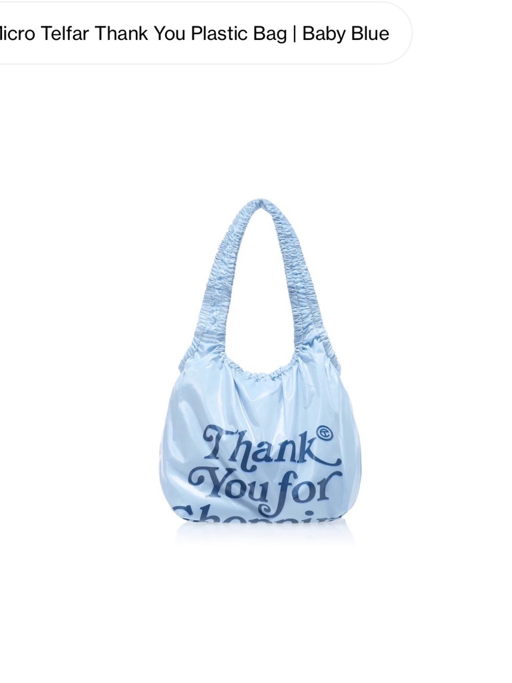 Telfar Light Blue 'Thank You' Shoulder Bag Size Small